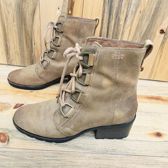 Sorel Cate Lace Up Waterproof Leather Boots Size 9 - Picture 5 of 8